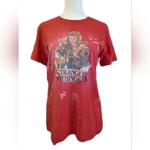 Bella Canvas Red "Stranger Things" Short Sleeve Tee Size Extra Small
